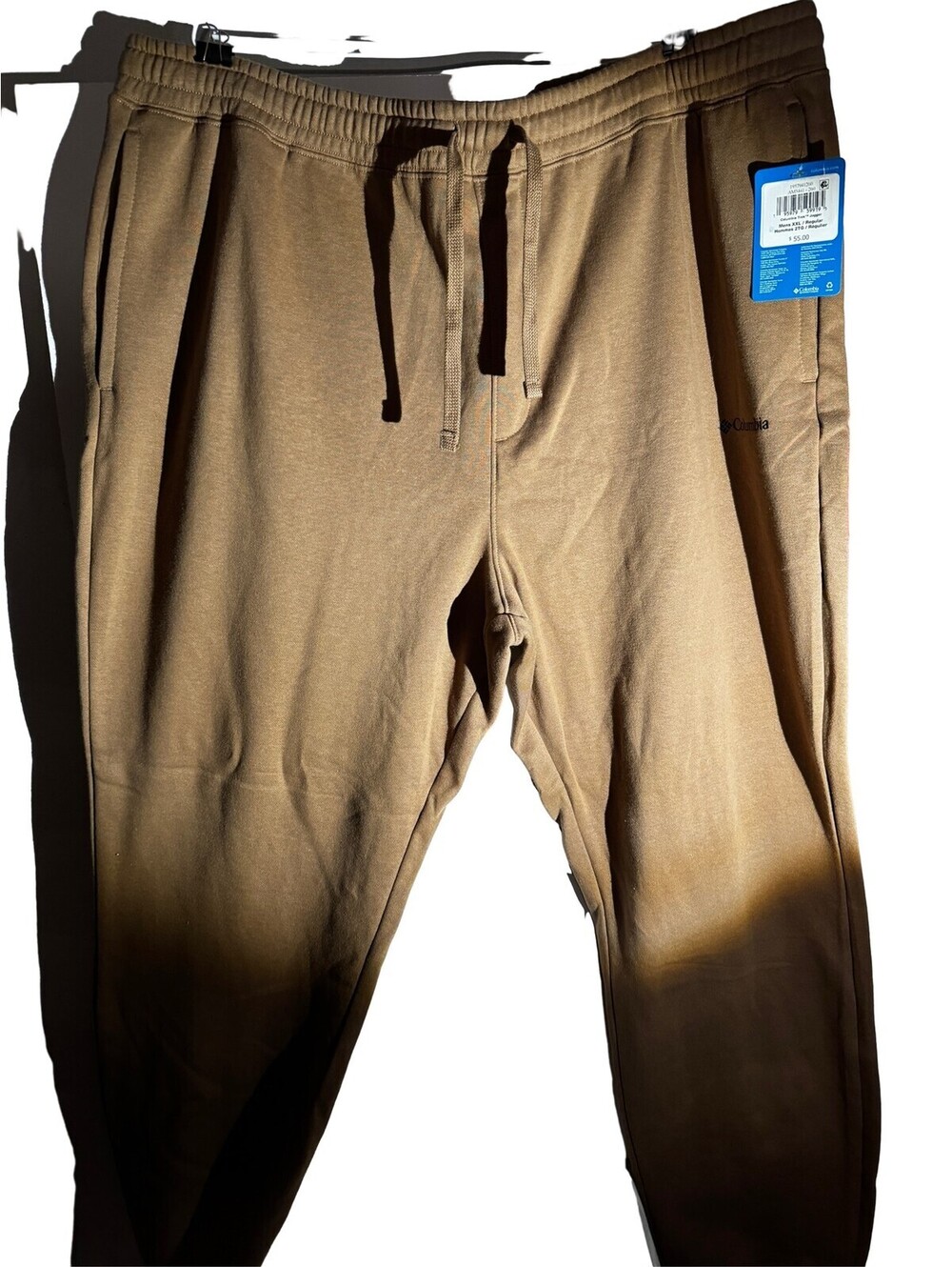 Columbia Mens Fleece Jogger Sweatpants Tan Brown Drawstring Size 2XL